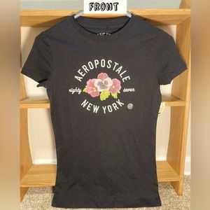 Brand New Aéropostale: Cotton Classic Crew Graphic Tee, Black, Size Small